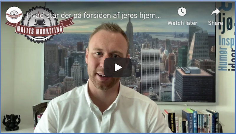 Hvad står der på forsiden af jeres hjemmeside?